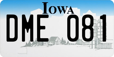 IA license plate DME081