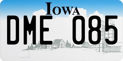 IA license plate DME085
