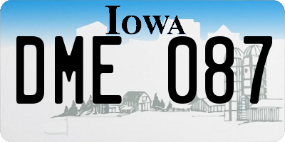 IA license plate DME087