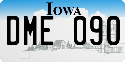 IA license plate DME090