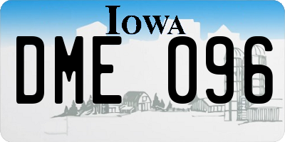 IA license plate DME096
