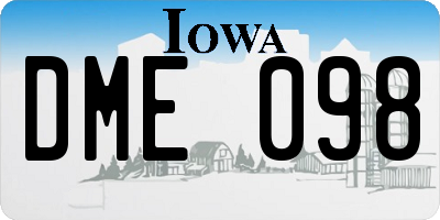 IA license plate DME098