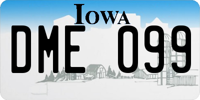 IA license plate DME099