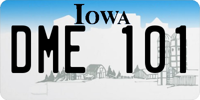 IA license plate DME101