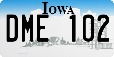 IA license plate DME102