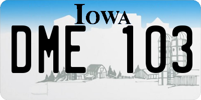 IA license plate DME103