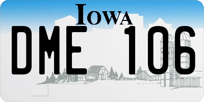 IA license plate DME106