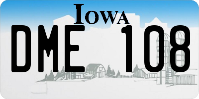 IA license plate DME108