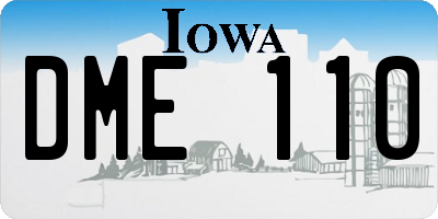 IA license plate DME110