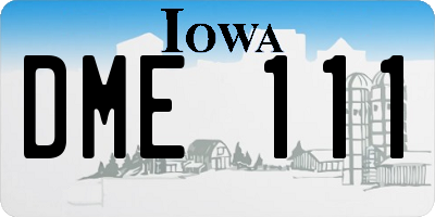 IA license plate DME111