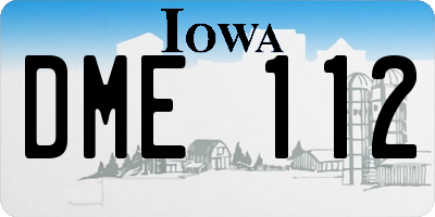 IA license plate DME112