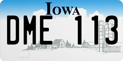 IA license plate DME113