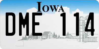 IA license plate DME114