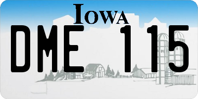 IA license plate DME115