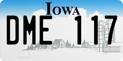 IA license plate DME117