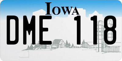 IA license plate DME118