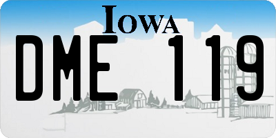 IA license plate DME119