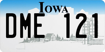 IA license plate DME121