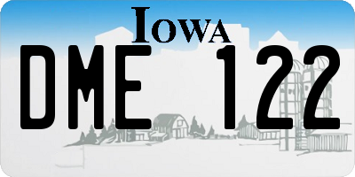IA license plate DME122