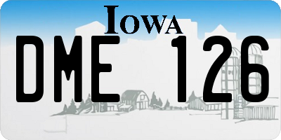 IA license plate DME126