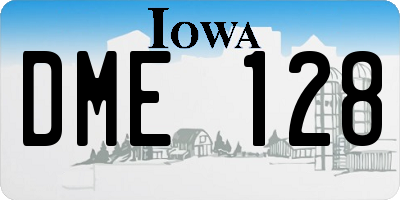 IA license plate DME128