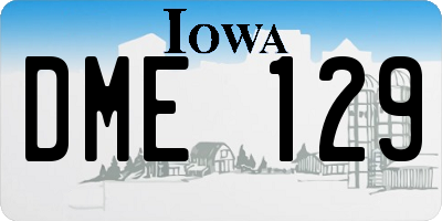 IA license plate DME129