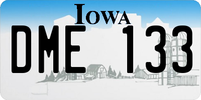 IA license plate DME133
