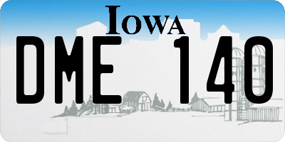 IA license plate DME140