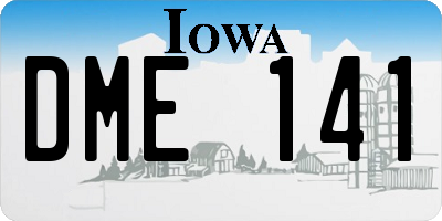 IA license plate DME141
