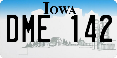 IA license plate DME142