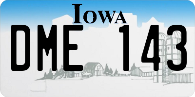 IA license plate DME143