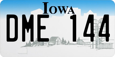 IA license plate DME144