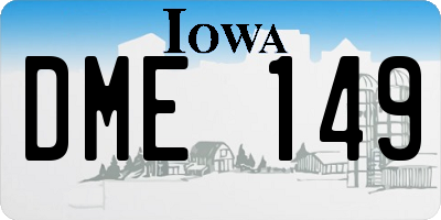 IA license plate DME149