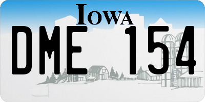 IA license plate DME154