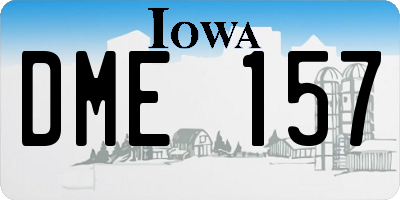 IA license plate DME157