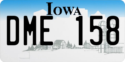 IA license plate DME158