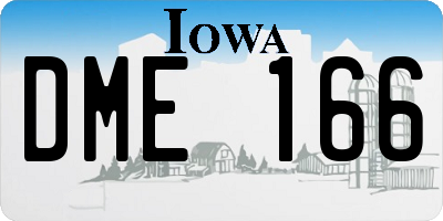 IA license plate DME166