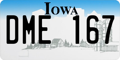 IA license plate DME167