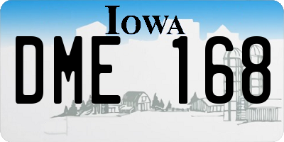 IA license plate DME168