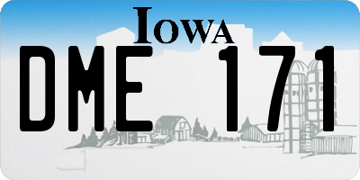 IA license plate DME171