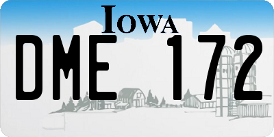 IA license plate DME172