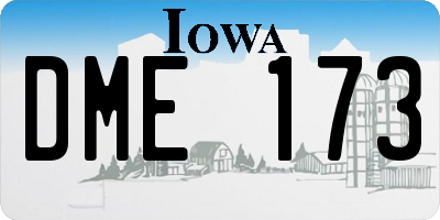 IA license plate DME173