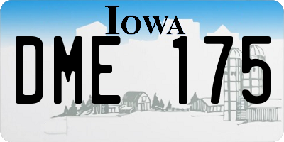 IA license plate DME175