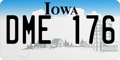 IA license plate DME176