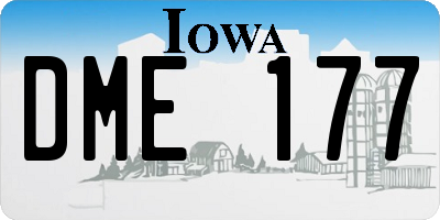 IA license plate DME177
