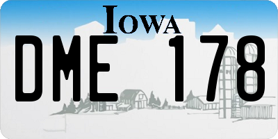 IA license plate DME178
