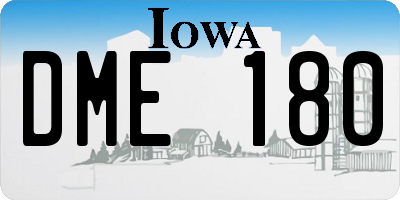 IA license plate DME180