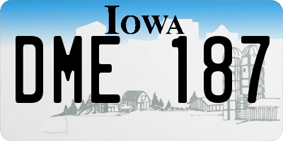 IA license plate DME187
