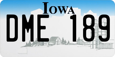 IA license plate DME189