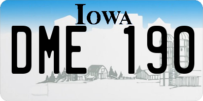IA license plate DME190